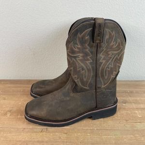 Wolverine Rancher Wellington Cowboy Boots Mens 11 Brown Leather W10704 SquareToe